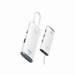 DOCKING Station Baseus Lite- conectare PC USB Type-C- USB 3.0 x 3- USB Type C x 1 PD 20V/5A- HDMI x 1/4K/30Hz- alb WKQX040002) -