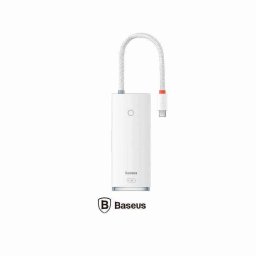 DOCKING Station Baseus Lite- conectare PC USB Type-C- USB 3.0 x 2- USB Type C x 1- HDMI x 1/4K/30Hz- card reader SD/microSD- alb