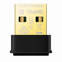 ADAPTOR RETEA TP-LINK AC1300- extern wireless 2.4 GHz - 5 GHz- USB 2.0- port- 1300 Mbps- antena interna x 1- Archer T3U Nano TV
