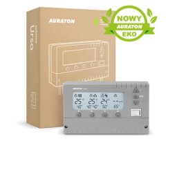 Controler multifunctional Auraton URSA, pentru apa calda menajera si pompa de recirculare a incalzirii centrale, alb, ecran LCD retroiluminat