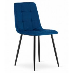 Scaun bucatarie/living, Artool, Kara, catifea bleumarin, picioare metal negru, 44.5x50.5x87 cm