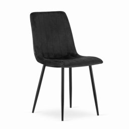 Scaun bucatarie/living, Artool, Lava, catifea neagra, picioare metal negru, 43x51x90 cm