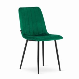 Scaun bucatarie/living, Artool, Lava, catifea verde, picioare metal negru, 43x51x90 cm