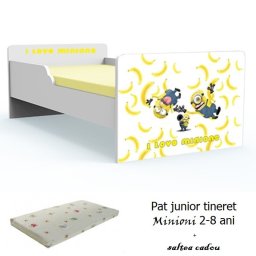 Pat tineret Minioni 160x80 cu saltea 2-12 ani