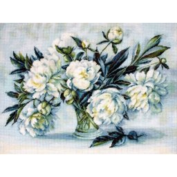 Set goblen de cusut, cu diagrama, Bujori, 32x24 cm