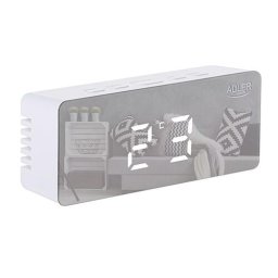 Ceasuri decorative AD 1189 W Efect oglinda, Temperatura camerei, LED, Alb