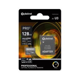 MicroSDXC 128GB U3 Pro A1 90MB/s + adaptor SD