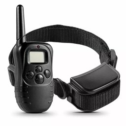 Zgarda pentru caini cu vibratii si electrosoc, cu telecomanda, acumulator, Gonga® Negru