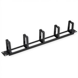 Organizator cabluri pentru cabinet 19" cu 5 inele Negru, Value 26.99.0324