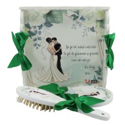 Set gatit mireasa, Cale, nepersonalizat, tavita dantelata, 3 piese - ALIF302043