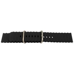 Curea silicon neagră cutata cu telescop QR 22mm - 63042