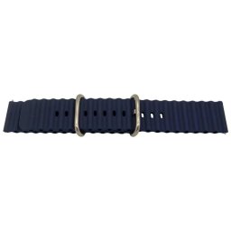 Curea silicon albastru navy cutată cu telescop QR 20mm - 63043