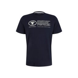 TOM TAILOR Tricou albastru marin / alb