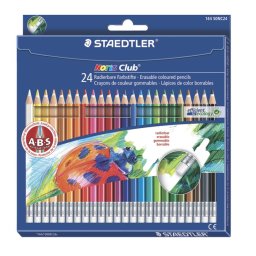 Set de 24 creioane colorate NORIS cu guma
