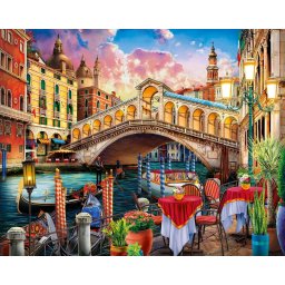 Set pictura pe numere, cu sasiu, Podul Rialto, 40x50 cm