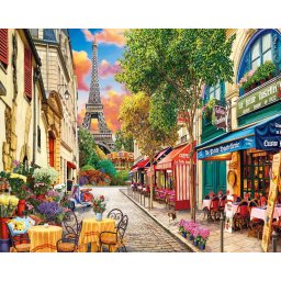 Set pictura pe numere, cu sasiu, Straduta in Paris, 40x50 cm