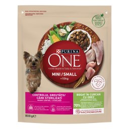 Purina ONE Mini Weight Control - curcan și orez 800 g