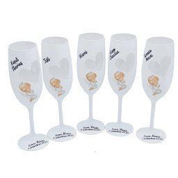 Set 5 pahare personalizate botez pentru parinti, nasi si moasa, model deosebit - FEIS302001