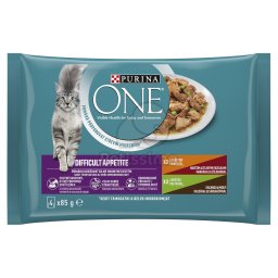 Purina ONE Difficult Appetite hrană umedă cu pui și curcan 4 x 85 g