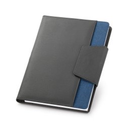 Carnetel cu inchidere magnetica si buzunar exterior, 80 pagini, Everestus, RL, piele ecologica si poliester, albastru inchis