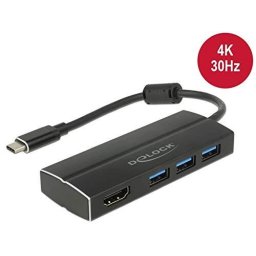 Hub Compact DeLOCK Multi-Port USB-C 3.1 la 3x USB 3.0 Type-A