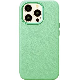 Husa Husa Capac Spate Litchi Din Piele, Compatibila Cu MagSafe Verde APPLE iPhone 14 Pro