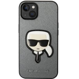 Husa Husa Capac Spate Saffiano Karl's Head Argintiu APPLE Iphone 14 Plus