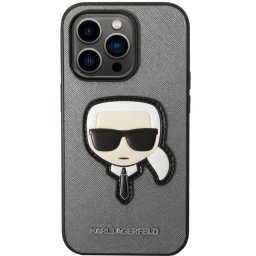 Husa Husa Capac Spate Saffiano Karl's Head Argintiu APPLE iPhone 14 Pro