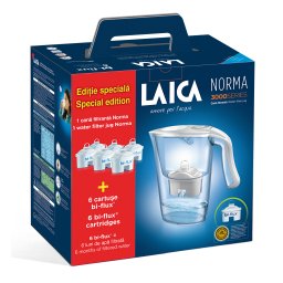 Pachet cana filtranta Laica Norma + 6 cartuse filtrante de apa Laica Bi-flux