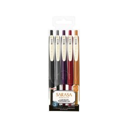 Pix cu gel 0.5 mm Zebra Sarasa Clip Vintage 2, 5 culori/set