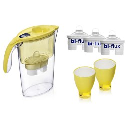 Pachet Cana filtranta Laica Stream, 2.3L, + 3 filtre + 2 pahare colorate