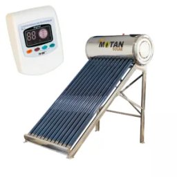 Panou solar nepresurizat cu 20 tuburi vidate si boiler din inox MOTAN Solar 200 litri, panou de comanda inclus