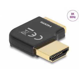 Adaptor HDMI 8K60Hz T-M unghi 90 grade dreapta metalic, Delock 60015