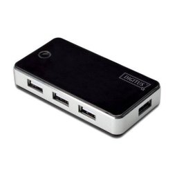 DA-70222 7x USB 2.0 Negru-Argintiu