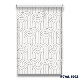 Roletă textilă Royal 5002 albă cu model geometric modern