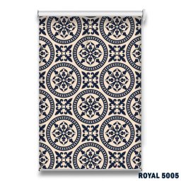 Roletă textilă Royal 5005 albastru cu model ornamental