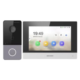 KIT videointerfon TCP IP pentru 1 familie, monitor TFT LCD 7 inch - HIKVISION DS-KIS603-P