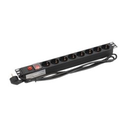PDU 8 prize Shuko, 19 , 1U, aluminiu cu protectie - ASYTECH Networking ASY-PDU-8