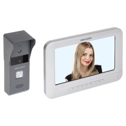 Kit videointerfon analogic 7inch, camera Pinhole, conectare 4 fire - HIKVISION DS-KIS203