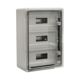 Cutie modulara IP65 din ABS gri, usa transparenta, 3 x 15 module, 350x500x190 mm PP3116