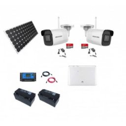 Kit supraveghere format din panou solar fotovoltaic 150W, router 4G si 2 camere supraveghere 5Mpx