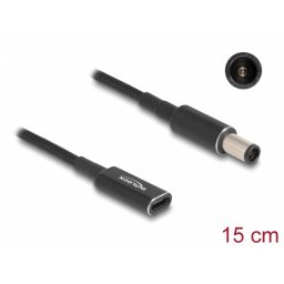 Adaptor de incarcare laptop USB type C la HP 7.4 x 5.0 mm M-T 0.15m, Delock 60032