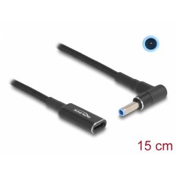 Adaptor de incarcare laptop USB type C la HP 4.5 x 3.0 mm M-T 0.15m, Delock 60031