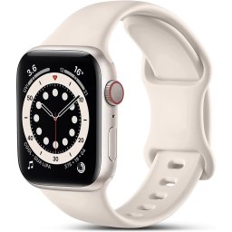 Curea silicon Hoco compatibila cu Apple Watch 1/2/3/4/5/6/SE/7/8, 38/40/41mm, Bej