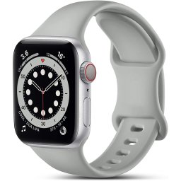 Curea silicon Hoco compatibila cu Apple Watch 1/2/3/4/5/6/SE/7/8, 38/40/41mm, Gri