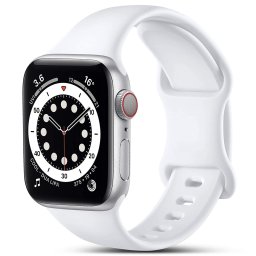 Curea silicon Hoco compatibila cu Apple Watch 1/2/3/4/5/6/SE/, 38/40/41mm, Alb
