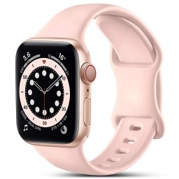 Curea silicon Hoco compatibila cu Apple Watch 1/2/3/4/5/6/SE/, 38/40/41mm, Roz pudrat