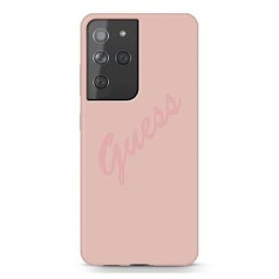 Husa Husa de protectie Guess Vintage din Silicon pentru Samsung Galaxy S21 Ultra, Roz