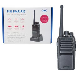 Statie radio portabila profesionala PNI PMR R15 0.5W, 16 canale programabile, 16 PMR si tonuri 50 CTCSS si 104 DCS, ASQ, TOT, mo