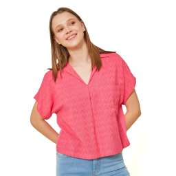 Tricou Mdm pentru Femei Lapel Shirt Combining Dobby And T-Shirt 66146863_125